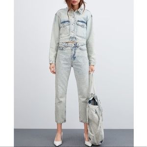 Zara Hi-Rise Straight Leg Jean